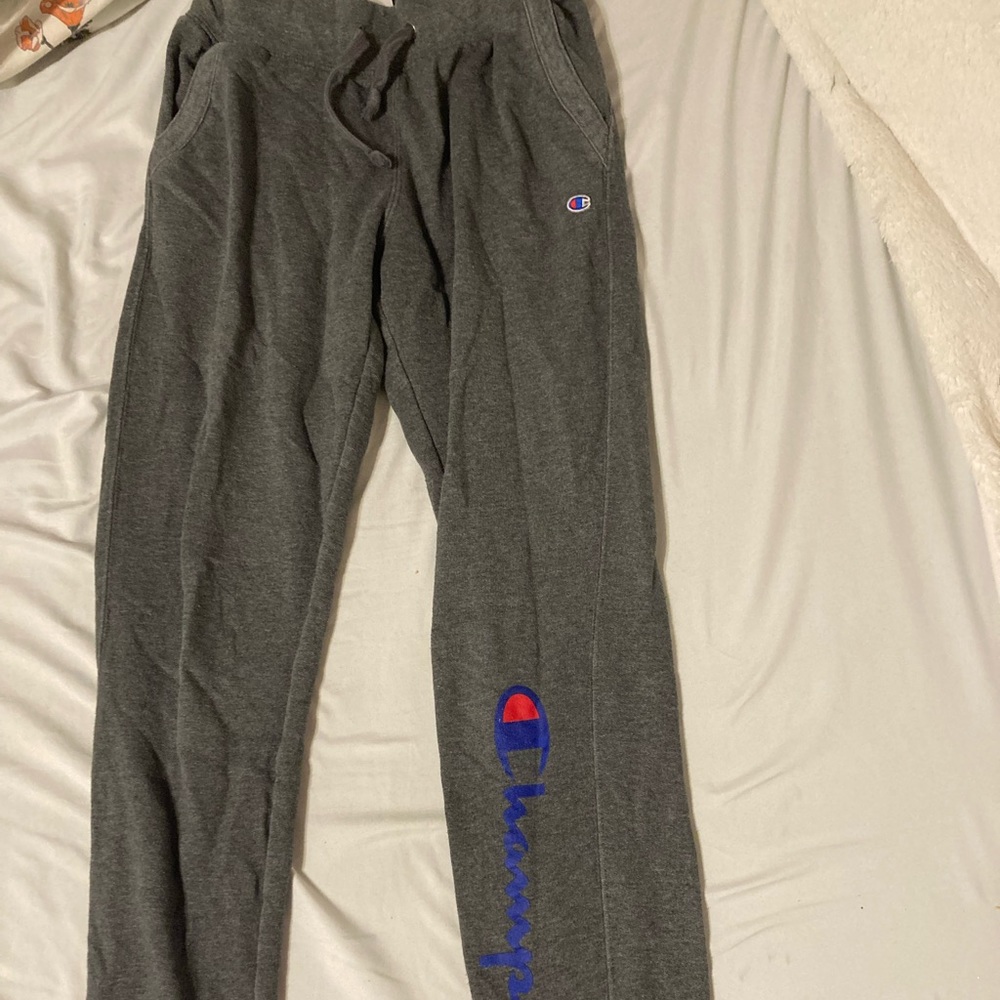 Champion dark grey sweatpants size small fleece joggers